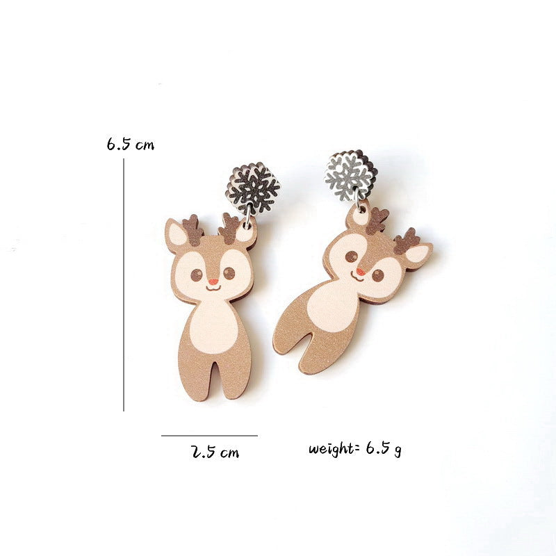 Wholesale Christmas Penguin Santa Claus Snowman Elk Gingerbread Man Earrings